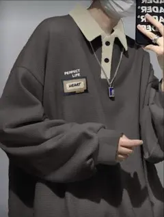 ポロシャツ ドロップショルダー ロングシャツ