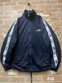 90s　プーマ　PUMA トラックジャケット　ジャージ　ネイビー　刺繍