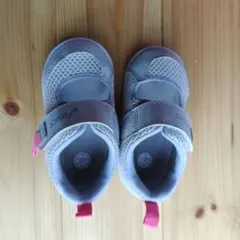 asics ベビースニーカー グレー/ピンク 13.5