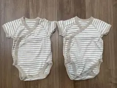 ユニクロ　半袖ボディスーツ　前開き　双子