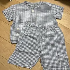 匿名配送　ベビーパジャマ チェック柄 90-100 無印良品　ボタン付き