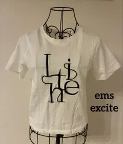 ems excite エムズエキサイト フロント刺繍ロゴ Tシャツ ホワイト F