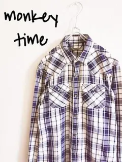 D220823 monkey time チェック柄長袖シャツ