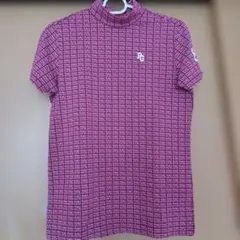 ✨美品／PEARLY GATES ／ゴルフ／半袖ハイネックシャツ／ロゴ総柄／M✨
