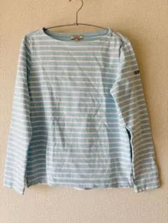 長袖ボーダー　Sサイズ　水色×白色