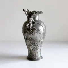 英国アンティーク 290g アールヌーボー ピューター インクウェル1900