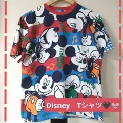 ミッキー 大柄 Tシャツ Mサイズ ディズニー リゾート 春 夏 赤 青 白