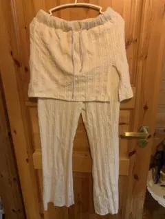 CIAOPANIC TYPYリブ編みホワイトパンツ Mサイズ