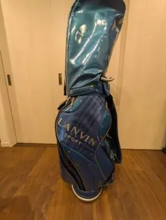 LANVIN SPORT スタンド式エナメルキャディーバッグ 青 ヘッドカバー付