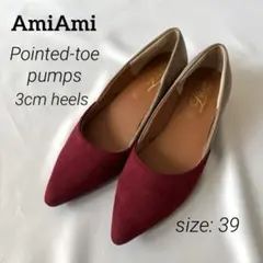 〈レディース〉アミアミ バイカラー ポインテッドトゥ パンプス 24.5cmのサムネイル