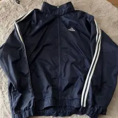adidas ネイビー ナイロンジャケット