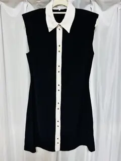 ZARA ノースリーブワンピース M ブラック/ホワイト