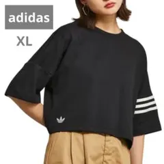 アディダス オリジナルス クロップドTシャツ 黒 Neuclassics XL