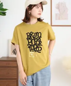 BRODIAEA 極サラコットンフロッキープリントTシャツ　サイズ40のサムネイル