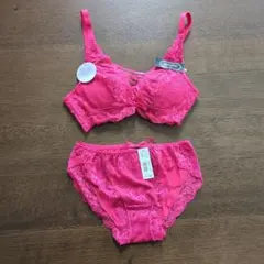 aimerfeel ピンク レース ブラジャーショーツセット