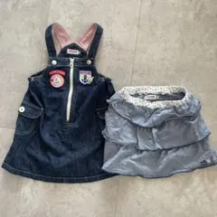 ミキハウス デニムワンピース ジャンバースカート スカート 100 うさこちゃん