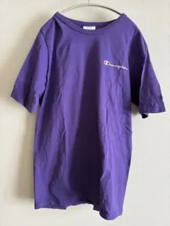 Champion Tシャツ パープル ワンポイントロゴ