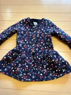 花柄　ワンピース 80サイズ　プチバトー　キルティング　冬