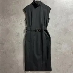 ZARA BASIC 美シルエット ハイネック ワンピース 黒 ベルト付　タイト