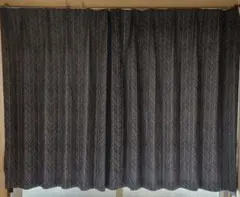 ダークネイビー☆遮光☆葉柄カーテン☆108×137cm☆2枚セット