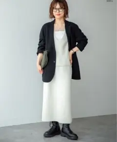 UNIQLO XL オフホワイトVネックニットベスト