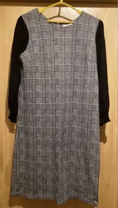 ドレスキップ　チェック柄 長袖　ワンピース