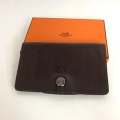 HERMES エルメス ドゴンMM 長財布 財布 セリエ ブラウン レザー 茶