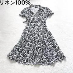 ポロラルフローレン　シャツワンピース　ロング　リネン　花柄　総柄　フレア　ベルト