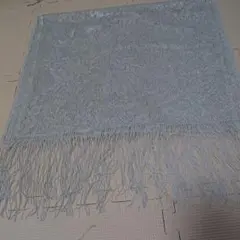 シルバー レース ストール フリンジ付き