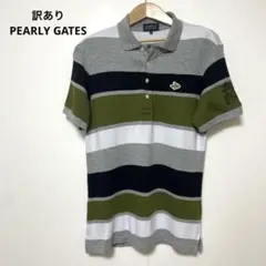 訳あり PEARLY GATES パーリーゲイツ ストライプ ポロシャツ 4