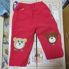 赤いクマ刺繍パンツ