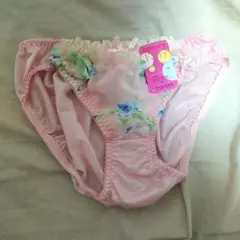 フリル付き花柄ピンクショーツ M