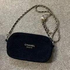 CHANEL BEAUTE ブラックポーチ　ノベルティ　ショルダーバック