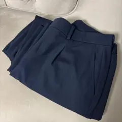 UNIQLO タックワイドパンツ　ネイビー　標準丈