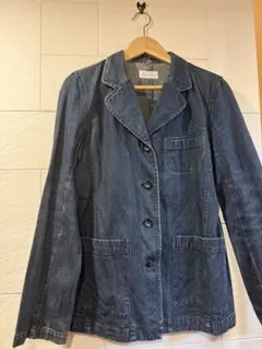ジーンズジャケット　ダークブルー ボタン付き　デニムジャケット