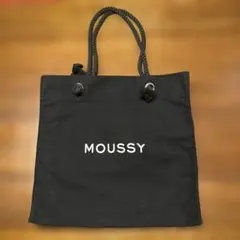 MOUSSY キャンバストートバッグ ロゴ ブラック　中古品
