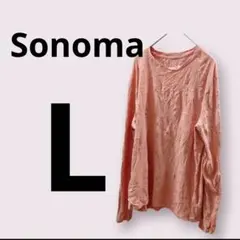 Sonoma 【L】コットン長袖カットソー オレンジ