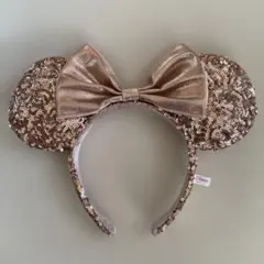 ディズニー　ミニースパンコールカチューシャ　ピンクゴールド