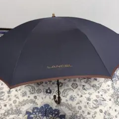 LANCEL PARIS 折りたたみ傘 ネイビー ブラウン