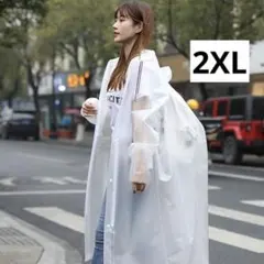 レインコート　男女兼用　2XL　雨合羽　レインポンチョ　レインウェア