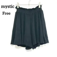 美品　mystic　ミスティック　フレアショートパンツ　黒　ウエストゴム　040