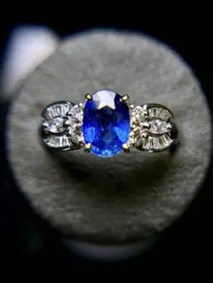 【大特価】新品 高品質ブルーサファイア & ダイヤモンド リング