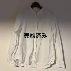 無印良品　洗いざらしブロードスタンドカラーシャツ M 白