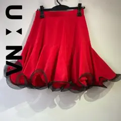 No.4658 SM ユーナ 赤×黒 裾フリル スカート★社交ダンス