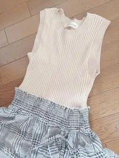 snidel ノースリニットドッキングワンピース