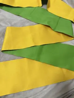 半幅帯　リバーシブル　黄緑　黄色　浴衣　袴　着物