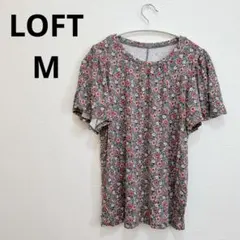 LOFT 花柄 半袖Tシャツ 【M】グレー ピンク トップス　可愛い　デートのサムネイル