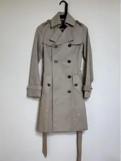 ベージュ トレンチコート ヒョウ柄裏地