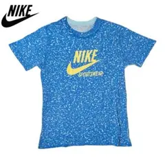 NIKE ブルー ブリーチ スウッシュ 半袖Tシャツ