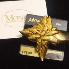 MONET　モネ　ゴールド　ブローチ　ピン　スカーフ留　ヴィンテージ　花　スター